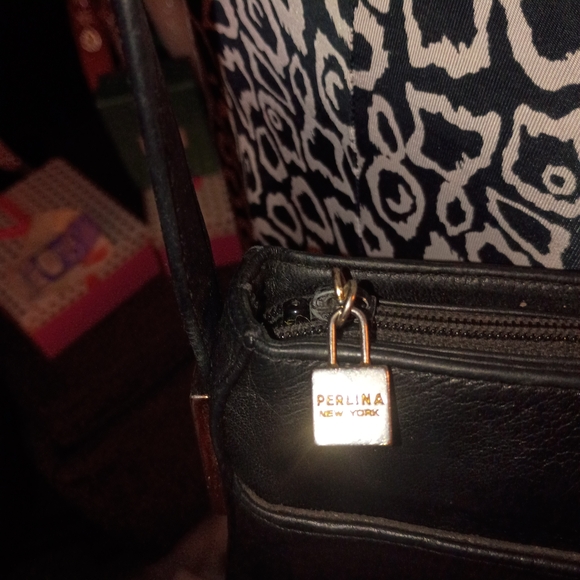 Perlina Handbags - Perlina Black Leather Shoulder Bag